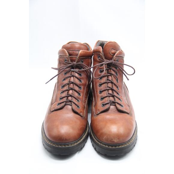 Johnson & Murphy Hiking Boots Mens 10M Brown Leather GTX Waterproof 8 Eyelets - Picture 2 of 11